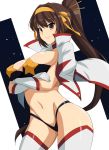 1girl alternate_costume big_breasts breasts brown_hair cosplay impossible_clothes jacket long_hair panties revealing_clothes suzumiya_haruhi suzumiya_haruhi_no_yuuutsu tengen_toppa_gurren-lagann underwear yoko_littner yoko_littner_(cosplay)