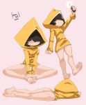 1girl 1girl ass bard-bot black_hair little_nightmares multiple_views panties pantyshot short_hair six_(little_nightmares) underwear white_panties