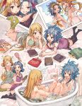 1girl 2_girls :d ;d =_= ass bangs bath bathing bathtub bent_knees big_breasts black_legwear black_shirt blonde blue_hair blue_panties blue_underwear blush breasts brown_eyes censor_hair chin_rest clavicle claw_foot_bathtub cleavage closed_eyes cute dress duo eye_contact fairy_tail frilled_dress frills green_legwear green_shirt grin hair_over_breasts hairband high_resolution holding_brush holding_close holding_hands hugging kneehighs leg_hug levy_mcgarden long_hair looking_at_another looking_at_viewer looking_back lucy_heartfilia lying medium_breasts multiple_girls no_shoes nude off_shoulder on_stomach one_eye_closed open_mouth orange_hairband panties parted_bangs photo_(object) posterior_cleavage print_shirt printed_panties purple_dress rusky shared_bathing shirt short_dress short_sleeves sideboob sitting sleeveless sleeveless_dress sleeveless_shirt smile stockings striped striped_shirt sundress teeth the_pose tied_hair twin_tails underwear very_long_hair washing white_dress white_hair_ornament white_hairband wink yuri