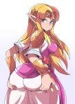 abysswatchers alluring ass big_ass blonde_hair gem grabbing_own_ass jewelry long_hair looking_back nintendo pointy_ears princess_zelda the_legend_of_zelda