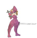 1girl anthro breasts bride_of_constant_vigil chameleon constant_vigil female_only nipples nude shuriken sonic sonic_(series) standing sword vulva weapon