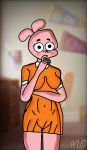  1girl adult anais_watterson anthro bedroom cartoon_network mariana_iosif milf pink_fur question rabbit the_amazing_world_of_gumball 