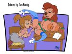  2_girls 2girls alvin_and_the_chipmunks anal anal_fingering areola ass big_breasts blue_eyes breasts brittany_miller brown_hair chair chipettes choker crossover das_booty desk disney elbow_gloves female/female female_only goof_troop hair high_heels multiple_girls pencil pussy roxanne roxanne_(goof_troop) stockings tongue turk128 yuri 