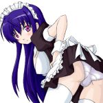  akabane_kureha bent_over blue_hair breasts kureha_akabane large_breasts long_hair lowres maid night_wizard oekaki panties purple_eyes thighhighs underwear violet_eyes 