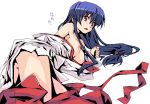  1girl akabane_kureha blue_hair breasts koma_(artist) kureha_akabane long_hair night_wizard nipples oekaki open_clothes red_eyes solo 