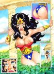 ass barry_blair black_hair blue_eyes breasts dc_comics female leaves looking_at_viewer nipples tagme wonder_woman