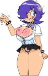  1girl 1girl 1girl areola big_breasts big_breasts big_breasts blue_eyes blue_hair breasts cassettedream clothing dream-cassette female_only hi_hi_puffy_amiyumi hoshime looking_at_viewer miniskirt nipples no_bra panties shirt skirt thick_thighs transparent_background wide_hips yumi_yoshimura 