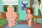 bedroom brother_and_sister caption chris_griffin family_guy funny gif guido_l meg_griffin merkin semi-erect showing_pussy talking underwear