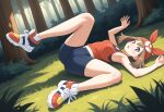 1girl ai_generated haruka_(pokemon) haruka_(pokemon)_(remake) may may_(pokemon) sexy sexy_legs sexy_pose