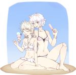  beach blind cat_ears cat_tail catgirl chimera_ant hunter_x_hunter ice_cream komugi monster_girl neferpitou simple_background 