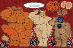 3boys anothermeekone bad_end bara ben_grimm big_penis blonde_hair body_hair chest_hair erection fantastic_four humiliation hypnotized logan_(x-men) male male_only marvel marvel_comics nude nude_male obedience paddle paddling salute size_difference spanked spanked_butt speech_bubble story_in_description the_thing the_thing_(marvel) thor_(series) thor_odinson wolverine_(x-men) x-men yaoi