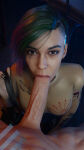 1girl 1girls 3d 4k big_penis bob_cut brown_eyes brown_hair brown_skin cd_projekt_red cybernetics cyberpunk cyberpunk_2077 dark-skinned_female dark_skin dyed_hair echiee eye_contact eyelashes eyeliner eyeshadow fellatio fellatio green_hair happy human judy_alvarez kneel large_penis latina light-skinned_male light_skin lipstick male medium_hair multicolored_hair night oral penis pink_hair pov punk punk_girl purple_green_hair purple_hair removing_clothing seductive_eyes shaved_side short_hair slim straight tattoo tattoos two-tone_hair veiny_penis 