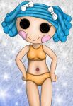 1girl 2d 2d_(artwork) 2d_art 2d_artwork 2d_background art bitty_buttons blue_background blue_hair blush blush_stickers bowtie button_eyes clothing digital_art digital_artwork_(media) digital_media digital_media_(artwork) doll female female_only front_view hands_on_hips honeysmother humanoid lalaloopsy mga_entertainment mittens_fluff_&rsquo;n&rsquo;_stuff nick_jr. nickelodeon no_dialogue no_text ragdoll ribbon simple_background solo standing tagme toony twintails underwear white_bow white_ribbon