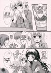  aoi_nagisa blush breast_grab breasts comic drunk highres hikari_konohana konohana_hikari monochrome nanto_yaya strawberry_panic strawberry_panic! suzumi_tamao translated yaya_nanto 