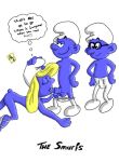  all_fours ass blonde_hair blue_skin brainy_smurf cum cum_drip cum_in_mouth cum_inside erection fellatio glasses hair hand_on_head handjob nude oral penis smurfette the_smurfs uncensored 