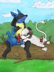  irene_(artist) licking lucario penis pokemon rubbing smeargle 