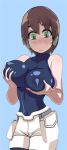  aile big_breasts blushing brown_hair green_eyes huge_breasts mega_man_zx tagme tight_clothing 