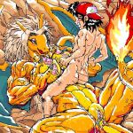  ash_ketchum ass breast_grab breasts charizard cum cum_drip cum_on_breasts erect_nipples erection hairless_pussy huge_breasts lactation nipples nude paizuri penis pokemon pussy pussy_juice satoshi zidanerfox 