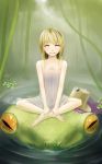  bad_id blonde_hair female frog hat moriya_suwako riding solo suwako_moriya touhou zawa 