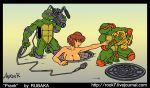 akabur april_o'neil armpit breasts camera donatello michelangelo teenage_mutant_ninja_turtles topless