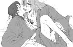  bleach byakuya_kuchiki kissing monochrome renji_abarai yaoi 