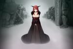 cleavage demon_girl huge_breasts red_eyes red_hair yuusha_(maoyuu) yuusha_to_maou