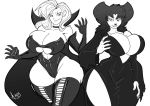  2013 anthro battletoads big_breasts breasts canine cleavage cosplay costume dark_queen disney elvira elvira:_mistress_of_the_dark elvira_(cosplay) erect_nipples female frankie_foster goof_troop hair halloween huge_breasts human jaeh long_hair monochrome nipples peg_pete 