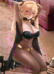 1girl alluring breasts dawapat female_focus heart heart-shaped_pupils indoors large_breasts long_hair looking_at_viewer nakiri_erina shokugeki_no_souma solo symbol-shaped_pupils tharja_(fire_emblem)_(cosplay)