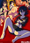 1girl anus areola breasts female kill_la_kill matoi_ryuuko nipples open_clothes panties pussy shadman skirt smoking solo upskirt