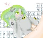  4chan big_breasts blush breasts chemical_element chemistry female green_hair hair hetero human inanimate male metal paizuri penis periodic_table personification radioactive science sex symbol uranium 