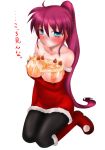 christmas food mahou_shoujo_lyrical_nanoha mahou_shoujo_lyrical_nanoha_a's mahou_shoujo_lyrical_nanoha_a's mahou_shoujo_lyrical_nanoha_strikers minazuki_randoseru nipples pantyhose santa_costume signum