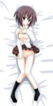 bad_id bamboo_blade bed breasts dakimakura footwear kawazoe_tamaki open_clothes open_shirt panties school_uniform serafuku shirt skirt socks tamaki_kawazoe underwear yotsuha_(artist)