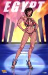 1girl abs big_breasts bikini blizzard_entertainment breasts cleavage dark-skinned_female dark_skin egypt egyptian egyptian_clothes egyptian_eyeliner egyptian_female egyptian_flag fareeha_amari faymantra female_only flag flag_bikini flag_print looking_at_viewer overwatch phara pharah pharah_(overwatch) tattoo tattoos