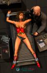 1boy 1girl 3d 3d_(artwork) bdsm bondage damsel_in_distress dc_comics imminent_rape lex_luthor nude nudity restrained skyler-rogue superhero undressing wonder_woman