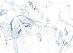  1girl anal bad_id blush censored female ghost hitodama konpaku_youmu konpaku_youmu_(ghost) masturbation monochrome myon pussy ribbon ribbons selfcest short_hair solo take_toshiaki taketoshi_aki touhou translated youmu_konpaku 