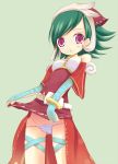  children_of_mana green_hair kuro_(be_ok) lowleg lowleg_panties minitesu panties pink_eyes seiken_densetsu seiken_densetsu_ds shirt_lift short_hair skirt skirt_lift solo striped striped_panties tamber tumble underwear 