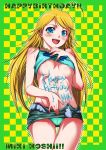  breasts happy_birthday hoshii_miki idolmaster kantaka miki_hoshii panties shirt_lift underboob underwear 