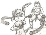  archie_comics bunnie_rabbot crossover monak monochrome sonic_(series) sonic_team teenage_mutant_hero_turtles teenage_mutant_ninja_turtles venus_de_milo 