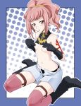  anya_alstreim anya_earlstreim black_panties blush boots code_geass covering covering_breasts flat_chest gloves long_hair mutsuki_ginji mutuki panties pink_eyes pink_hair red_eyes shirt_lift shorts tank_top tattoo thighhighs underwear 