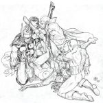 angelica_jones ass avengers big_bootie breasts captain_america carol_danvers female firestar human male marvel monochrome ms._marvel oral partially_clothed scarlet_witch steve_rogers thor vagina vision wanda_maximoff