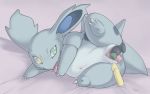  :p anus blue_skin dildo furry heterochromia highres nidorina pokemon purplekecleon pussy saliva tail tongue tongue_out 