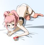  anya_alstreim anya_earlstreim ass bed cellphone chappa code_geass flat_chest panties phone pink_hair red_eyes underwear 