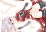  censored cum darker_than_black morihama_karute navel panties panty_pull pussy thighhighs underwear white_hair yin 