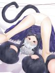  cat_ears darker_than_black morihama_karute panties pantyshot paws purple_eyes spread_legs tail underwear white_hair yin 