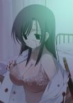  1girl big_breasts blood bra breasts cleaver empty_eyes houmitsu katsura_kotonoha kotonoha kotonoha_katsura lingerie school_days solo underwear undressing yandere 