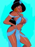 aladdin_(series) alluring big_breasts disney female_abs horny_female princess_jasmine prom_dress sexy sexy_pose