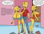 bart_simpson bent_over boner breasts cleavage flirting high_heels huge_breasts incest lisa_simpson maggie_simpson smile teasing the_fear the_simpsons tight_clothes yellow_skin