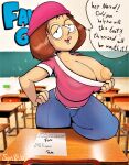 dilf erect_nipples family_guy flashing flashing_breasts glasses hat huge_breasts meg_griffin pants prostitution puffy_nipples spakkio thighs