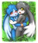 drool_string hugging king_of_sorrow klonoa klonoa_(series) sweat tagme yaoi