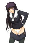  akabane_kureha arao dressing kureha_akebane night_wizard panties school_uniform serafuku thighhighs underwear 